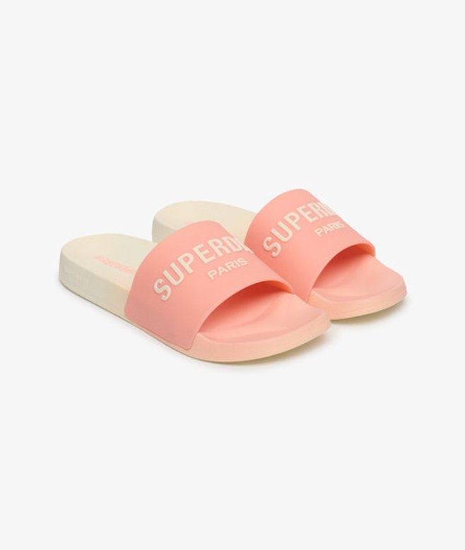 Superdry Core Badslippers met Kleurverloop Cream
