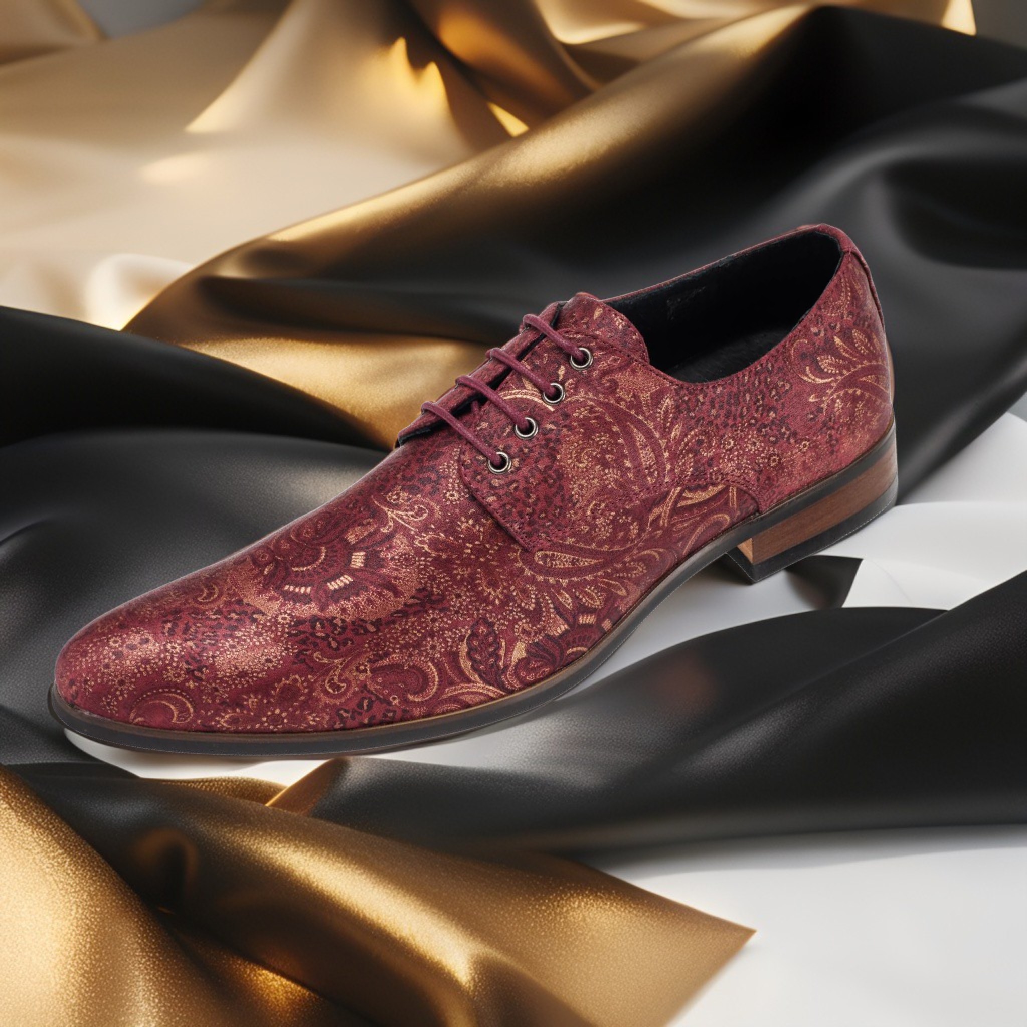 Lureaux Red Paisley Panther  - Handgemaakte Nette Schoenen Voor Heren