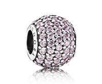 Pandora bedel zilver 'Roze Pavé Ball' 791051PCZ