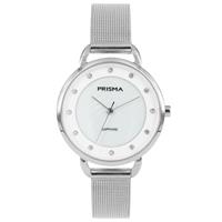 Basic Zilverkleurig Dames Horloge van Prisma met Milanese Band