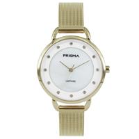 Basic Goudkleurig Dames Horloge van Prisma met Milanese Band