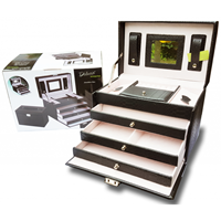Notspecified Luxe Sieradenbox - 7 compartimenten - Kunstleer - Zwart