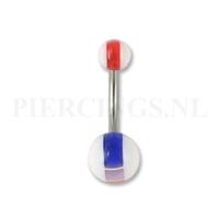 Piercings.nl Navelpiercing acryl wit rood wit blauw