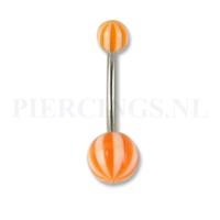 Piercings.nl Navelpiercing acryl strandbal oranje L 12 mm