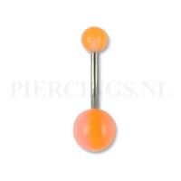 Piercings.nl Navelpiercing acryl oranje lijntje