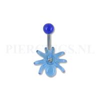 Piercings.nl Navelpiercing acryl spin blauw met kristal