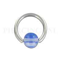 Piercings.nl BCR 1.6 mm doorzichtig met blauw streepje
