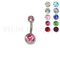 Piercings.nl Juwelen navelpiercing S 8 mm kristal