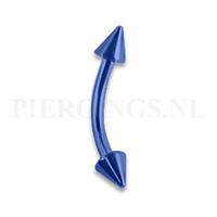 Piercings.nl Banana 1.2 mm geanodiseerd blauw spike