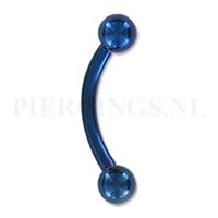 Piercings.nl Banana 1.2 mm geanodiseerd blauw