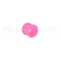 Piercings.nl Tunnel siliconen double flared roze 12 mm