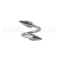 Piercings.nl Twister 1.2 mm geblokte spike 8 mm