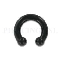 Piercings.nl Circulair barbell 5 mm flexibel zwart