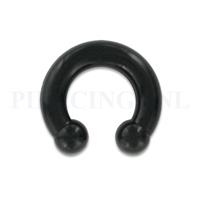 Piercings.nl Circulair barbell 6 mm flexibel zwart