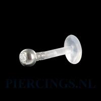 Piercings.nl Labret 1.6 mm flexibel kristal