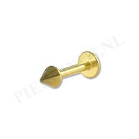 Piercings.nl Labret 1.6 mm goud kleur spike