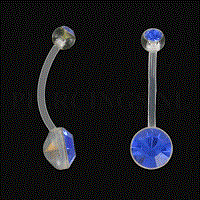 Piercings.nl Navelpiercing zwangerschap double jeweled blauw