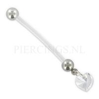 Piercings.nl Navelpiercing zwangerschap hart kristal