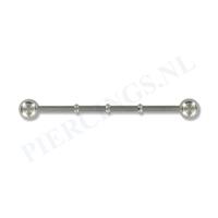 Piercings.nl Industrial barbell met verdikkingen 35 mm