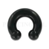 Piercings.nl Circulair barbell 8 mm flexibel zwart