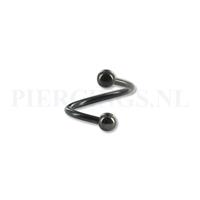 Piercings.nl Twister 1.2 mm zwart 8 mm