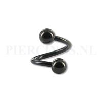 Piercings.nl Twister 1.6 mm zwart L