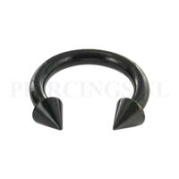 Piercings.nl Circulair barbell zwart 2.5 mm spike