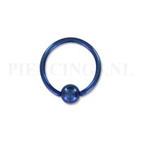 Piercings.nl BCR 1.6 mm x16 mm titanium blauw