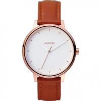 Nixon Rose Gold/White The Kensington Leather Damenuhr in Braun A108-1045