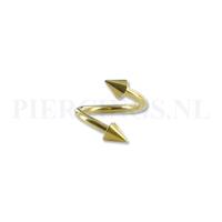 Piercings.nl Twister 1.2 mm goud kleur spikes M
