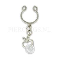 Piercings.nl Tepelclip hart met kristal