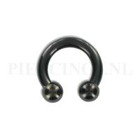 Piercings.nl Circulair barbell zwart 3.2 mm