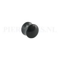 Piercings.nl Plug glas zwart 10 mm 10 mm