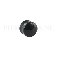 Piercings.nl Plug glas zwart 12 mm 12 mm