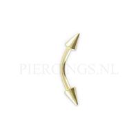 Piercings.nl Banana 1.2 mm 8 mm goud 14 karaat spike