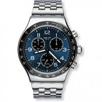 Swatch Irony Chrono Boxengasse Herrenchronograph in Silber YVS423G