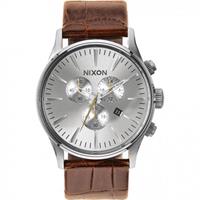 Nixon The Sentry Chrono Leather Herrenchronograph in Braun A405-1888