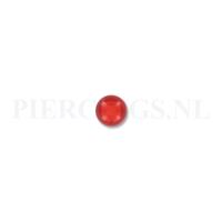 Piercings.nl Balletje 1.6 mm acryl transparant rood 5 mm