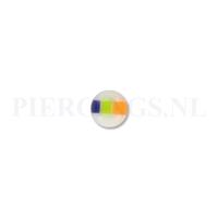 Piercings.nl Balletje 1.6 mm acryl wit met gekleurde band licht
