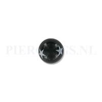 Piercings.nl Balletje 1.6 mm acryl zwart met ster 6 mm