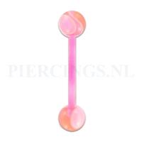 Piercings.nl Tongpiercing flexibel marmer roze
