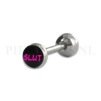 Piercings.nl Tongpiercing logo Slut 6 mm bal