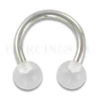 Piercings.nl Circulair barbell 1.6 mm acryl transparant