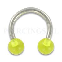 Piercings.nl Circulair barbell 1.6 mm acryl geel