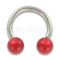Piercings.nl Circulair barbell 1.6 mm acryl rood