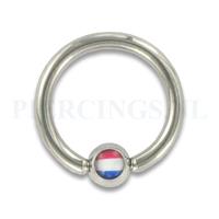 Piercings.nl BCR 1.6 mm logo Nederlandse vlag