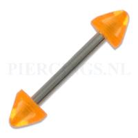 Piercings.nl Barbell acryl spike 1.6 mm oranje