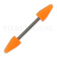 Piercings.nl Barbell acryl cones oranje