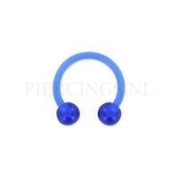 Piercings.nl Circulair barbell 1.2 mm acryl blauw