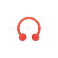 Piercings.nl Circulair barbell 1.2 mm acryl rood